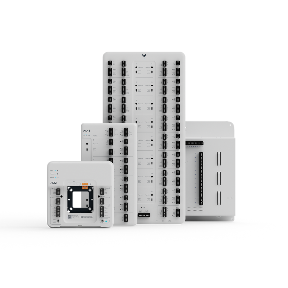 The Verkada door controller range, from single-door to sixteen-door