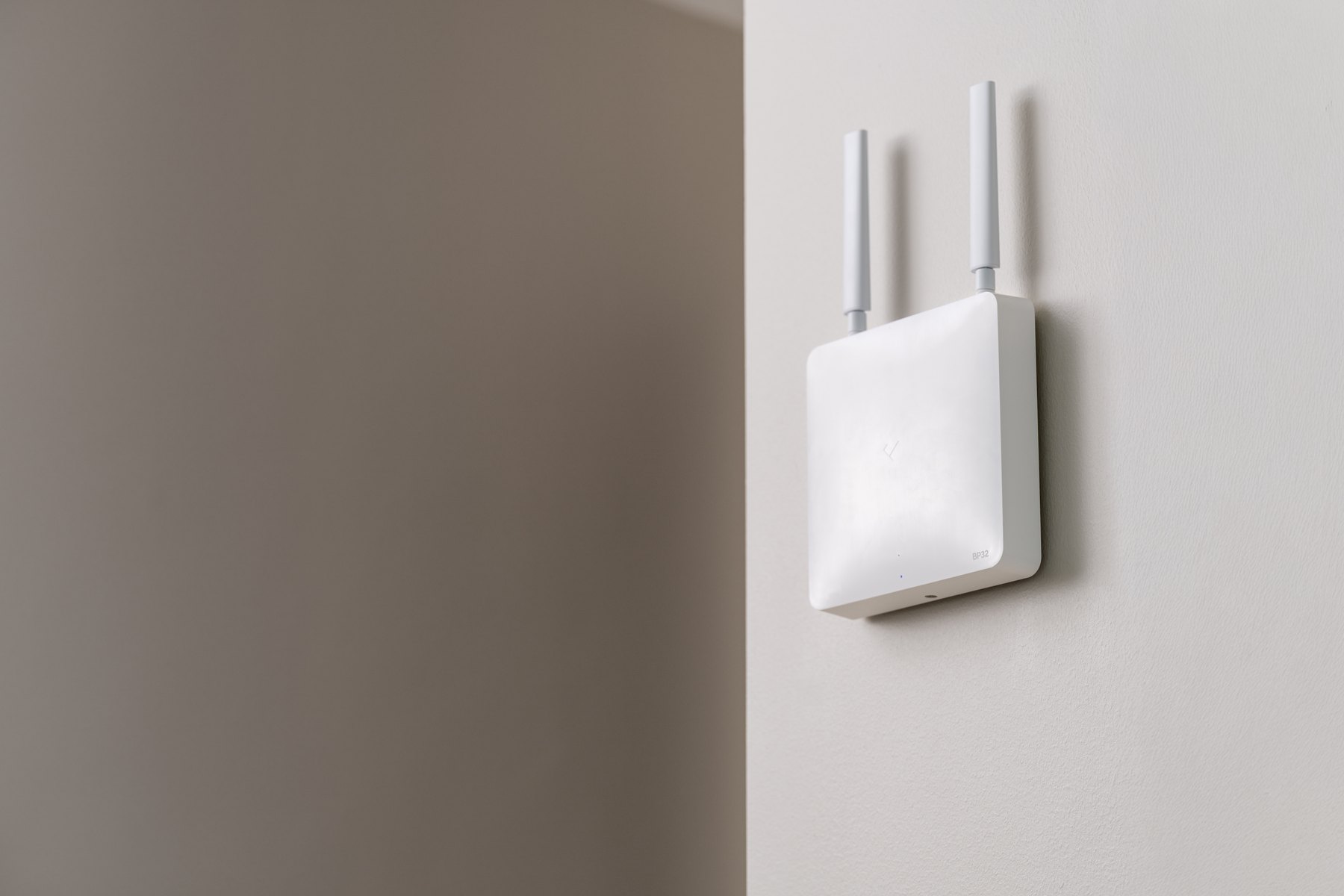 A Verkada BP32 wireless alarm panel on a wall