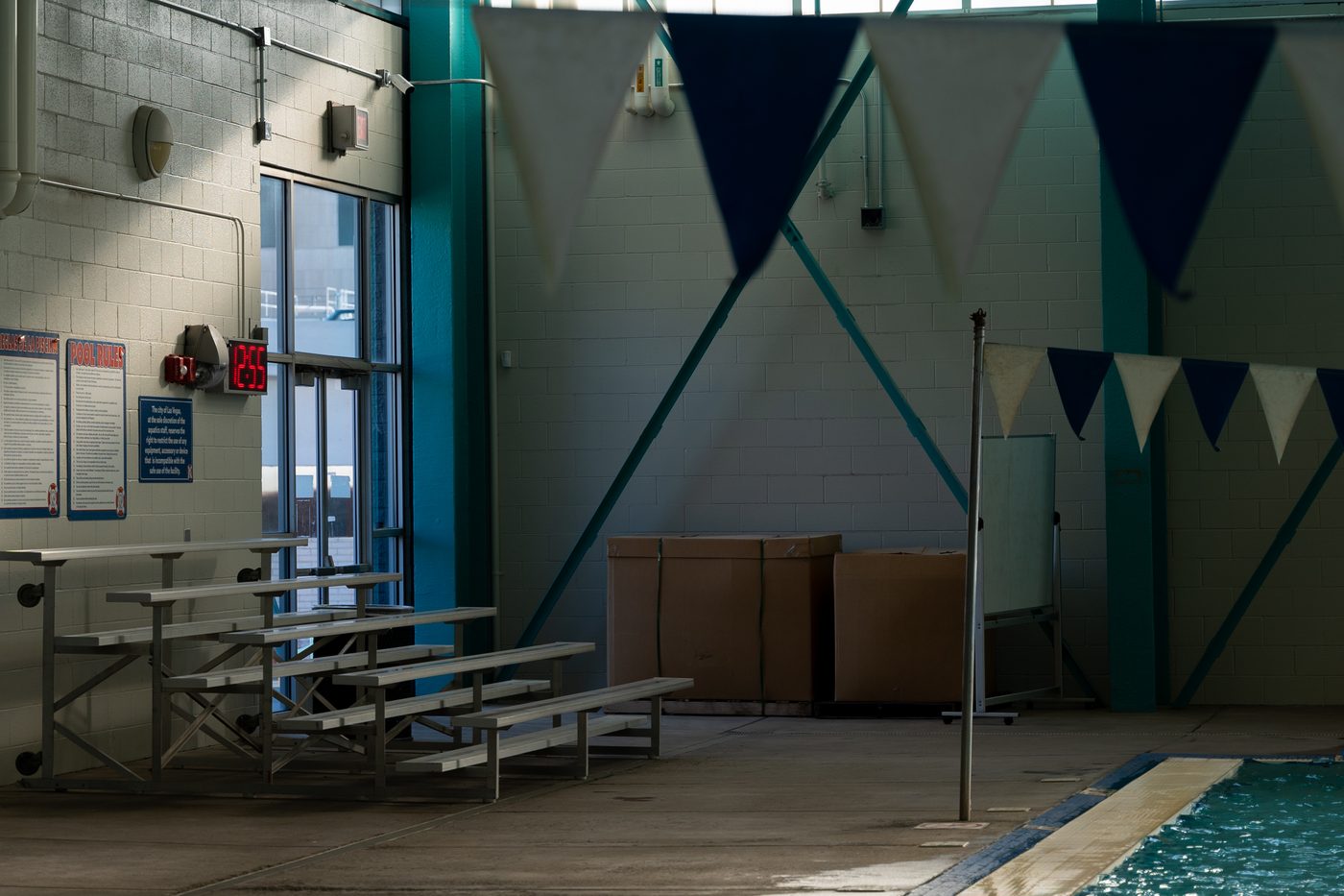 Camera coverage of a leisure centre pool hall