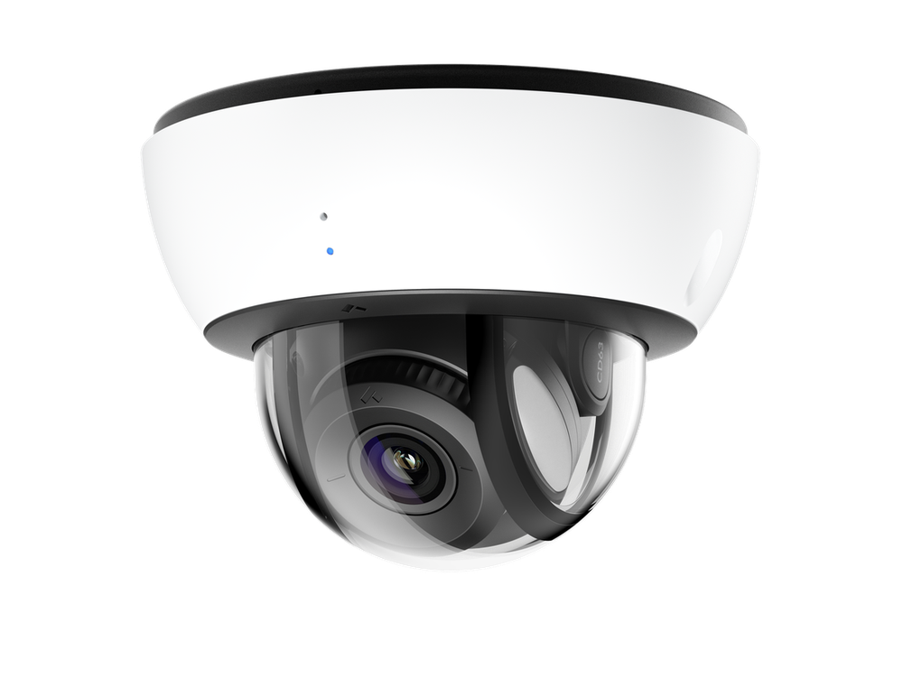 A Verkada CD63 dome camera, ceiling-mounted