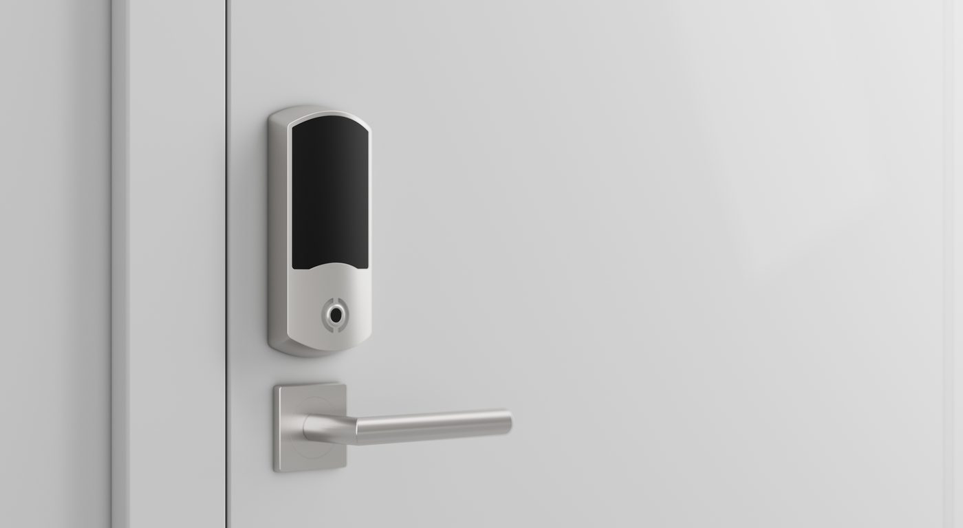 A wireless smart lock on an internal door