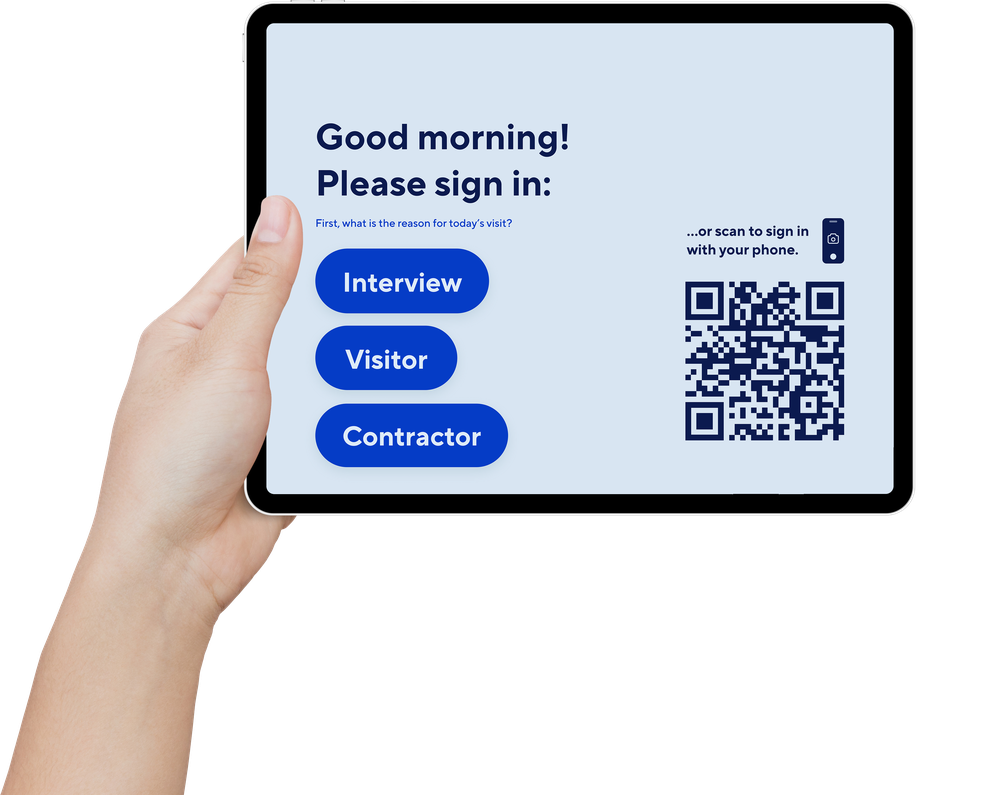 Verkada Guest sign-in on an iPad
