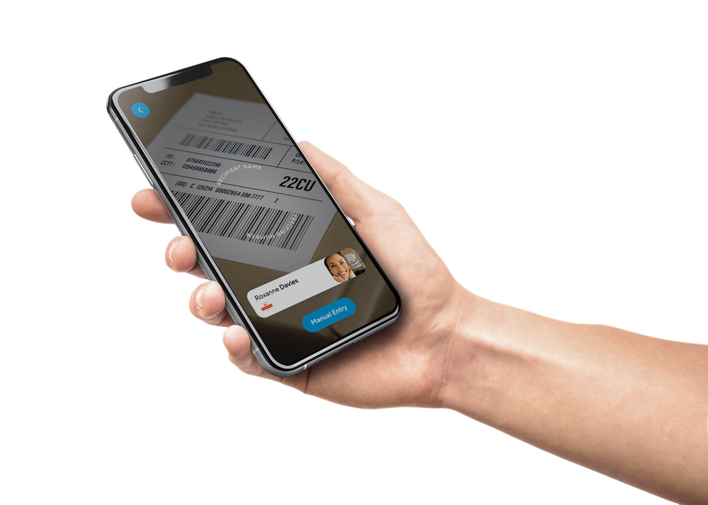 Scanning a package label with the Verkada Mailroom app