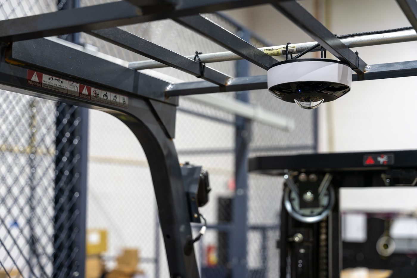 A camera covering a loading area